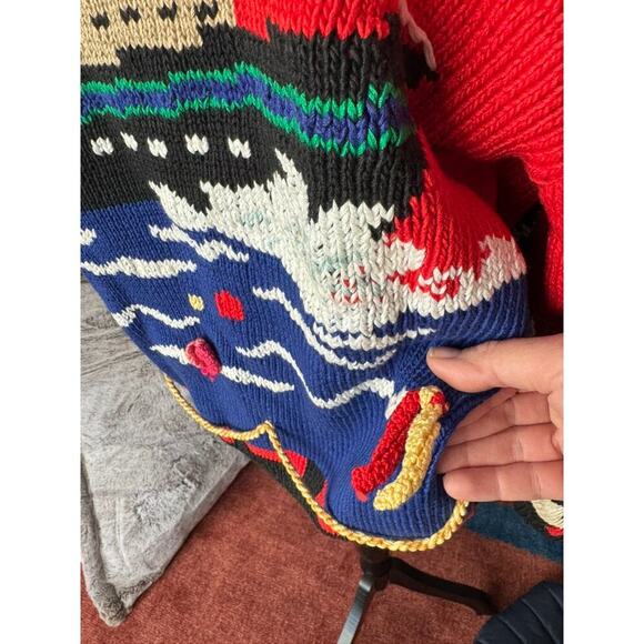 RARE Vintage Berek Hand-Knit 100% Cotton Nautical Sweater M - Picture 3 of 5